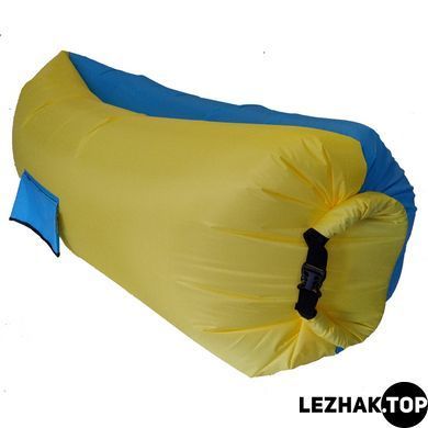 Надувной шезлонг, ламзак Оксфорд со сменной камерой LezhakTop - Желто-голубой Слава Украине