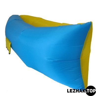 Надувной шезлонг, ламзак Оксфорд со сменной камерой LezhakTop - Желто-голубой Слава Украине
