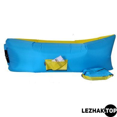 Надувной шезлонг, ламзак Оксфорд со сменной камерой LezhakTop - Желто-голубой Слава Украине