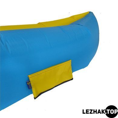Надувной шезлонг, ламзак Оксфорд со сменной камерой LezhakTop - Желто-голубой Слава Украине
