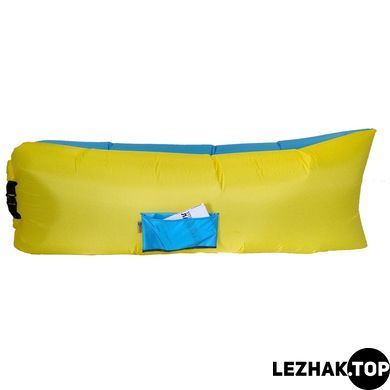 Надувной шезлонг, ламзак Оксфорд со сменной камерой LezhakTop - Желто-голубой Слава Украине
